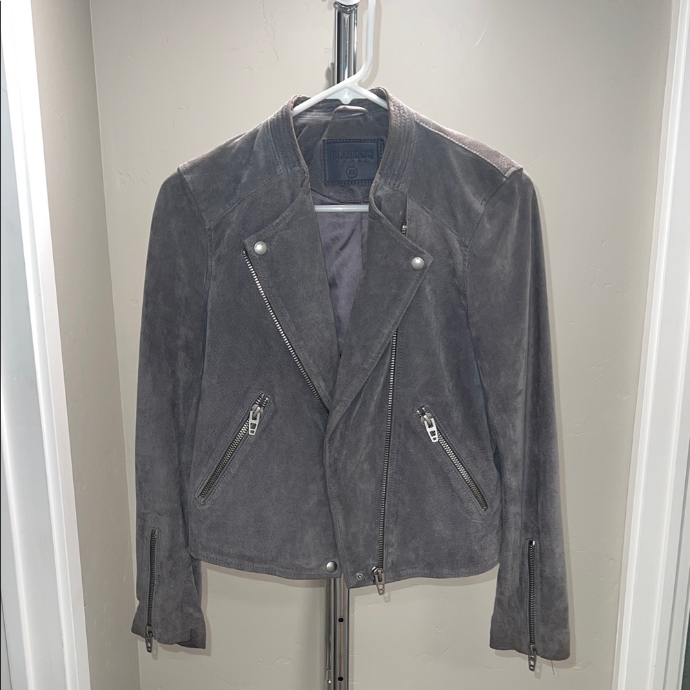 Blank NYC Women's Charcoal Suede Bomber Jacket